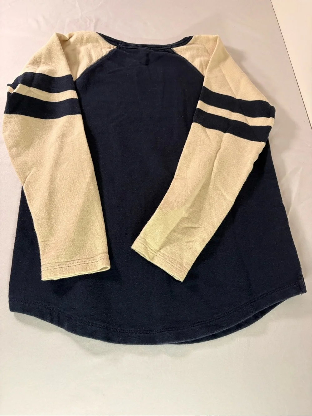 Navy and Cream Raglan Sleeve Top
